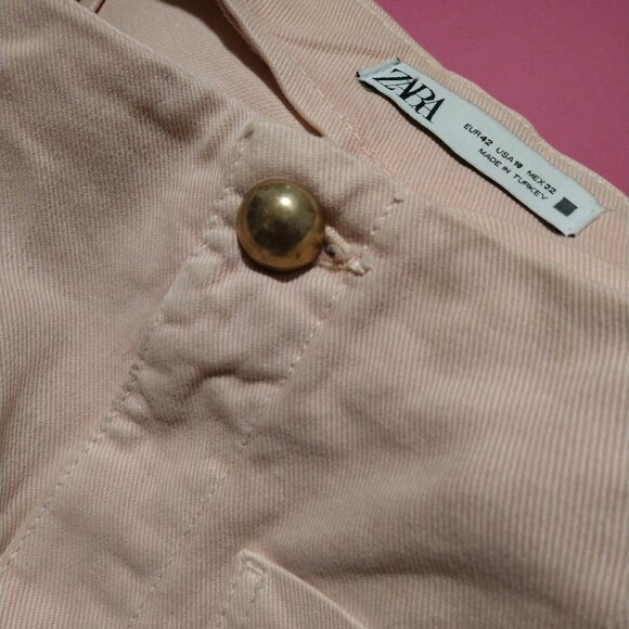 Zara Pink Wide-Leg Pants - Picture 1 of 7